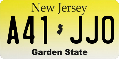 NJ license plate A41JJO