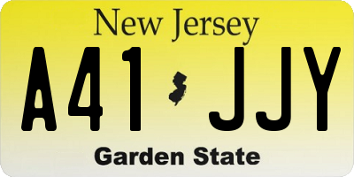NJ license plate A41JJY