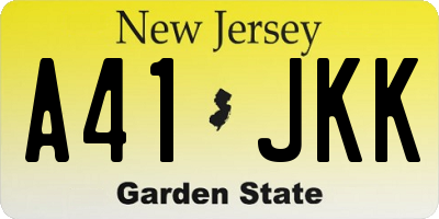 NJ license plate A41JKK