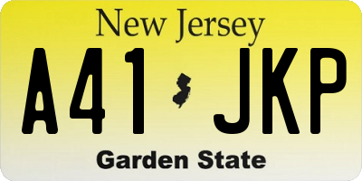 NJ license plate A41JKP