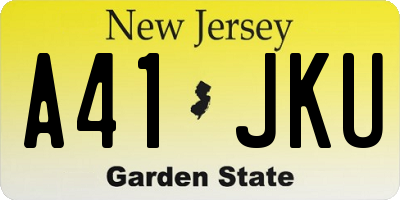 NJ license plate A41JKU