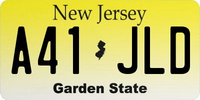 NJ license plate A41JLD