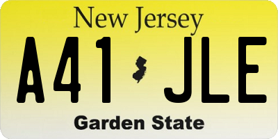 NJ license plate A41JLE