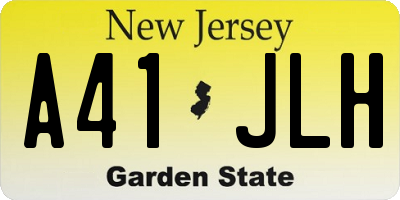 NJ license plate A41JLH