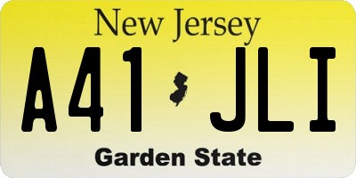 NJ license plate A41JLI