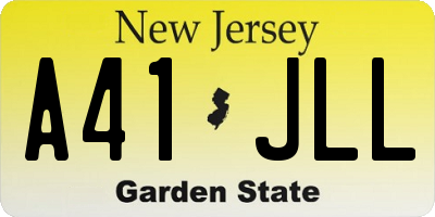 NJ license plate A41JLL