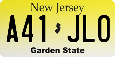 NJ license plate A41JLO