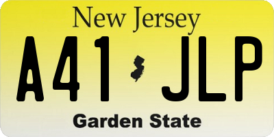 NJ license plate A41JLP