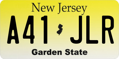 NJ license plate A41JLR