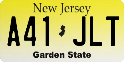NJ license plate A41JLT