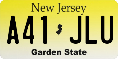 NJ license plate A41JLU