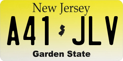 NJ license plate A41JLV
