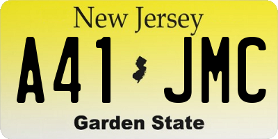 NJ license plate A41JMC