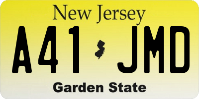 NJ license plate A41JMD