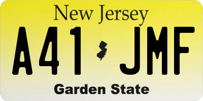 NJ license plate A41JMF