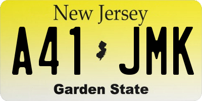 NJ license plate A41JMK