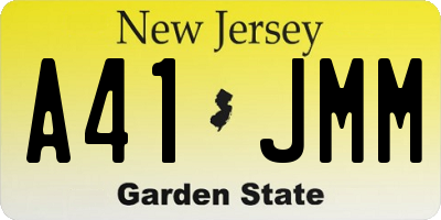NJ license plate A41JMM