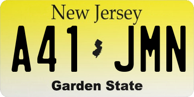 NJ license plate A41JMN