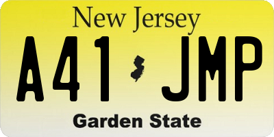 NJ license plate A41JMP