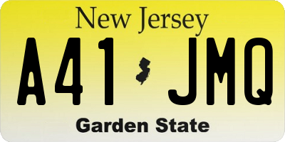 NJ license plate A41JMQ