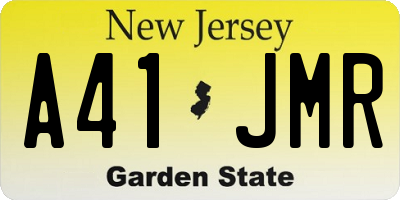 NJ license plate A41JMR