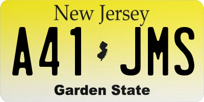 NJ license plate A41JMS