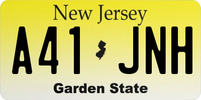 NJ license plate A41JNH