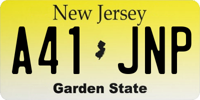NJ license plate A41JNP