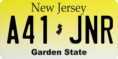NJ license plate A41JNR