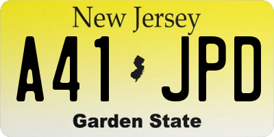 NJ license plate A41JPD