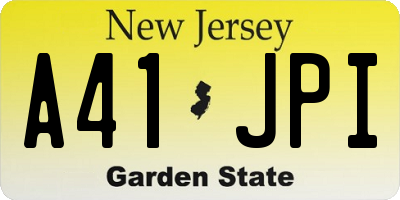 NJ license plate A41JPI