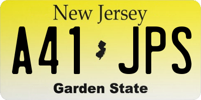 NJ license plate A41JPS