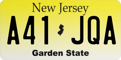 NJ license plate A41JQA