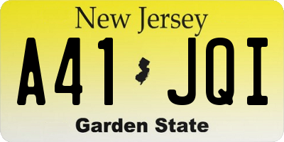 NJ license plate A41JQI