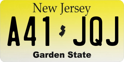 NJ license plate A41JQJ