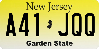 NJ license plate A41JQQ