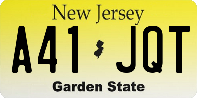 NJ license plate A41JQT