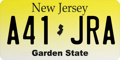 NJ license plate A41JRA