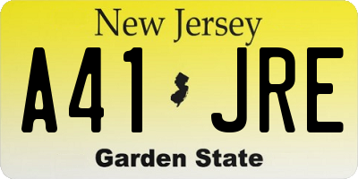 NJ license plate A41JRE