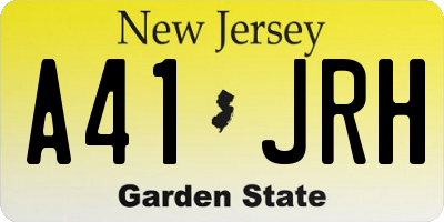NJ license plate A41JRH