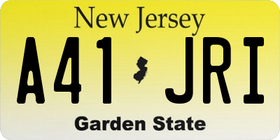 NJ license plate A41JRI
