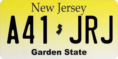 NJ license plate A41JRJ