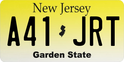 NJ license plate A41JRT