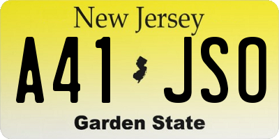 NJ license plate A41JSO