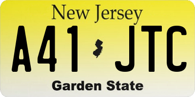 NJ license plate A41JTC