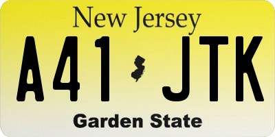 NJ license plate A41JTK