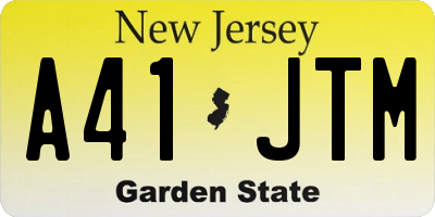 NJ license plate A41JTM