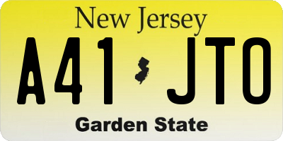 NJ license plate A41JTO
