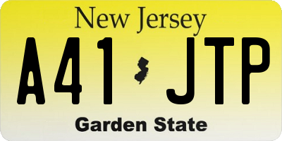 NJ license plate A41JTP