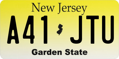 NJ license plate A41JTU